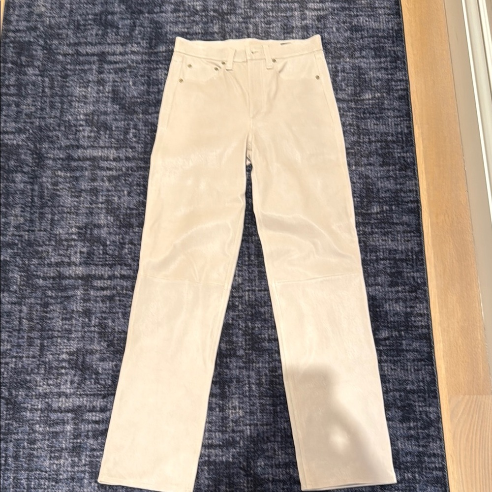 Rag & Bone Cream Straight Leg Jeans
